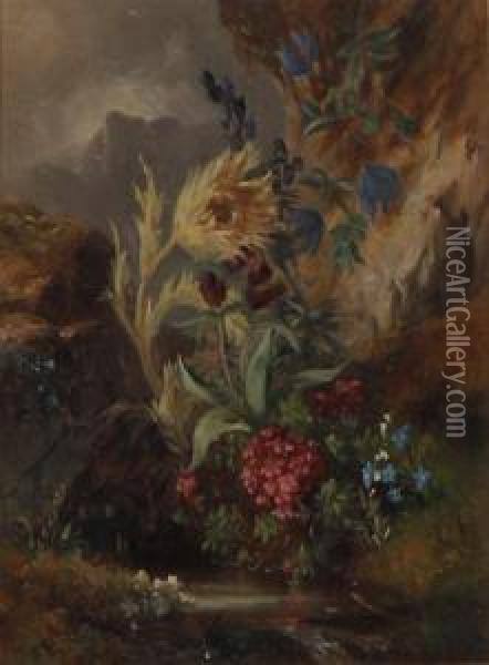 Wildflowers Oil Painting - Josef Schuster