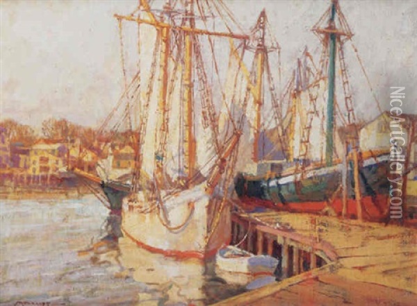 The Yankee At Gloucester Oil Painting - Frederick J. Mulhaupt