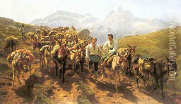 Muleteers Crossing the Pyrenees Oil Painting - Rosa Bonheur