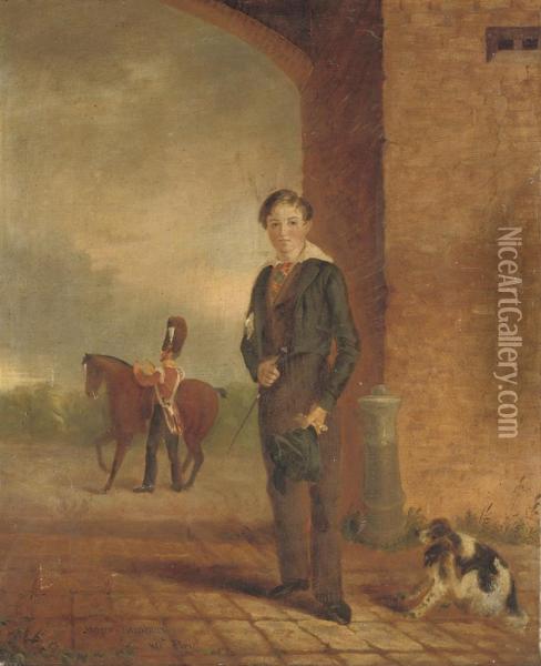 Portrait Of George Dean-pitt (1823-1883) Oil Painting - Thomas Anbury