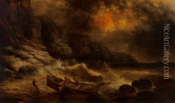 Stormy Seas Oil Painting - William Charles Anthony Frerichs