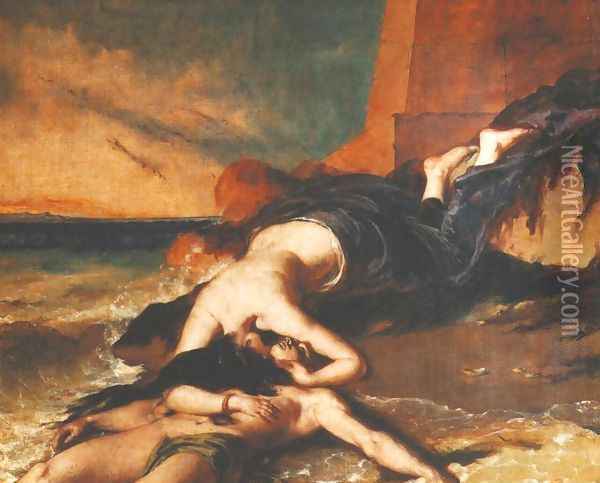 Hero And Leander Oil Painting - William Etty