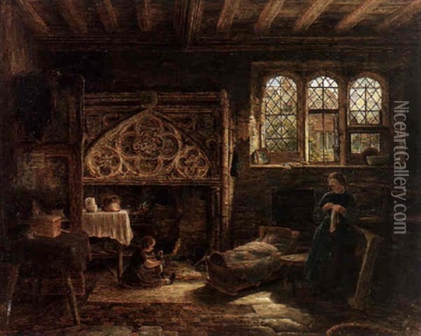 Idle Hours Oil Painting - Frederick Daniel Hardy