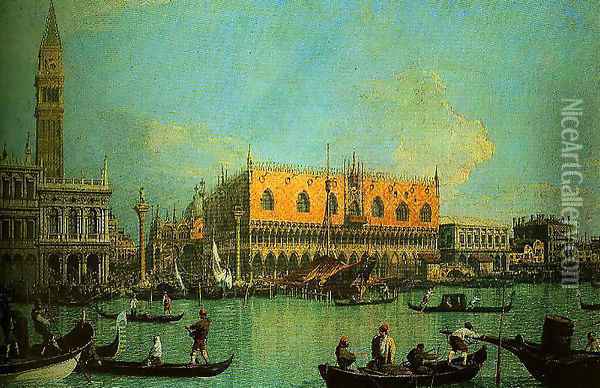 A View of the Ducal Palace in Venice Oil Painting - (Giovanni Antonio Canal) Canaletto