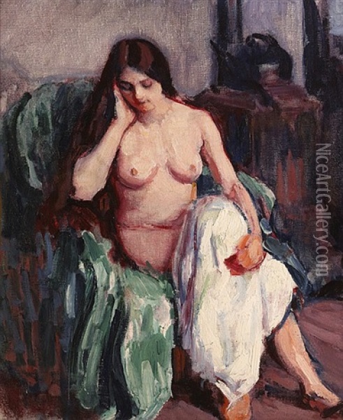 Nude In The Studio Oil Painting - Roderic O'Conor