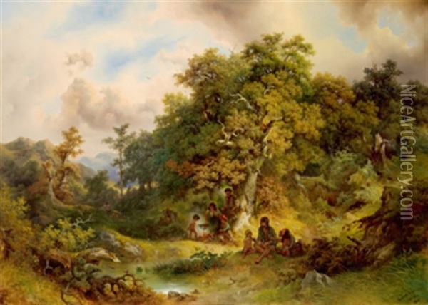 Partie Aus Dem Bakonyerwalde Oil Painting - Rudolph Swoboda the Elder