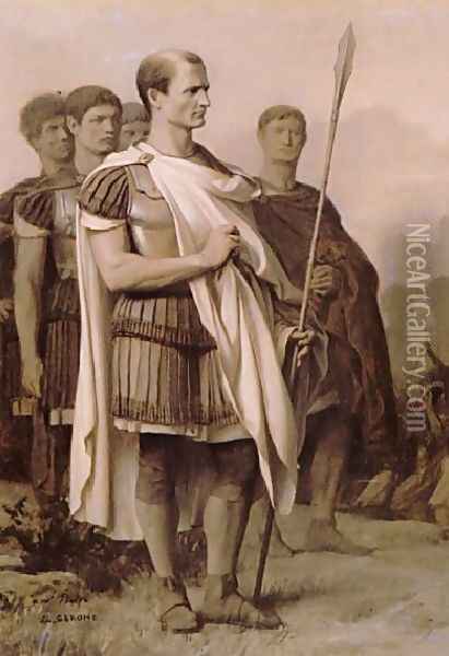 Julius Caesar And Staff Oil Painting - Jean-Leon Gerome