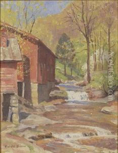 The Old Mill Stream Oil Painting - Harold C. Dunbar