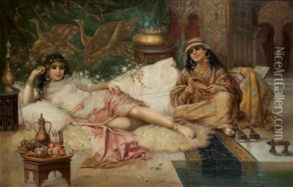 Les Femmes Du Harem Oil Painting - Joseph Sedlacek