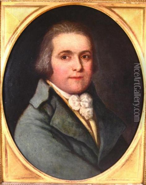Oval Portrait Of A Gentleman Oil Painting - Elisabeth Vigee-Lebrun