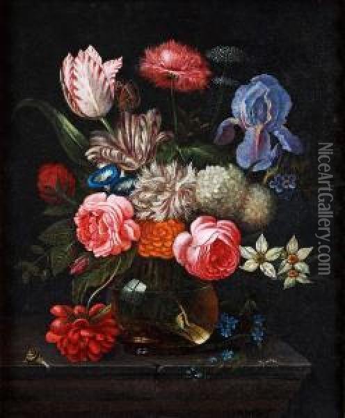 Still Life With Flowers Oil Painting - Nicolas Van Veerendael
