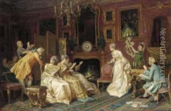 Entertaining The Guests Oil Painting - Pio Ricci