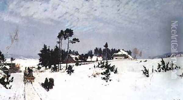 Winter at Brandenburg Oil Painting - Walter Moras