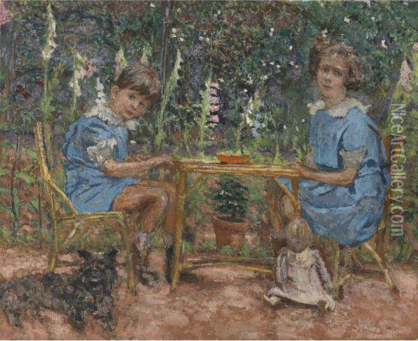 Les Enfants Bassiano Oil Painting - Jean-Edouard Vuillard