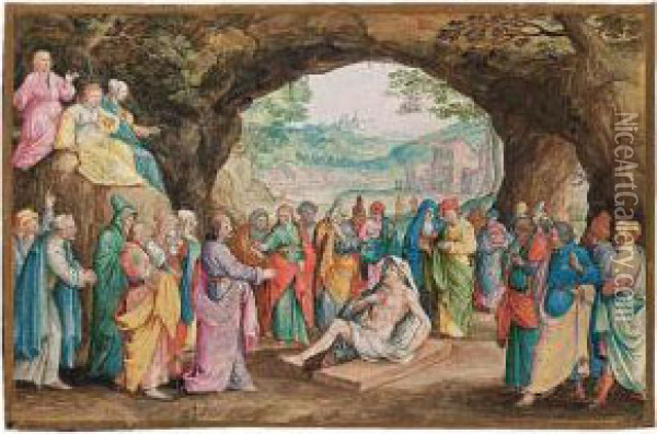 The Raising Of Lazarus Oil Painting - Friedrich The Elder Brentel