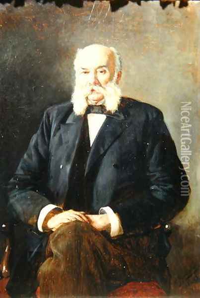 Portrait of Ivan Gontcharov, 1888 Oil Painting - Nikolai Aleksandrovich Yaroshenko
