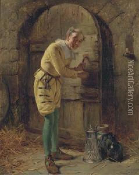 The Inn Keeper Oil Painting - Edward Charles Barnes