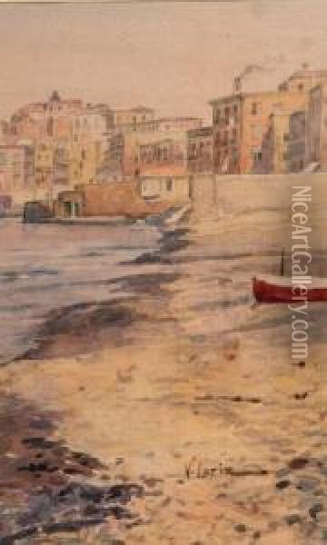 Barca Sull'arenile Oil Painting - Vincenzo Loria