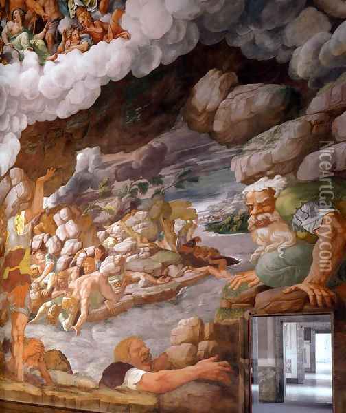 Fresco on the south wall (detail) 3 Oil Painting - Giulio Romano (Orbetto)