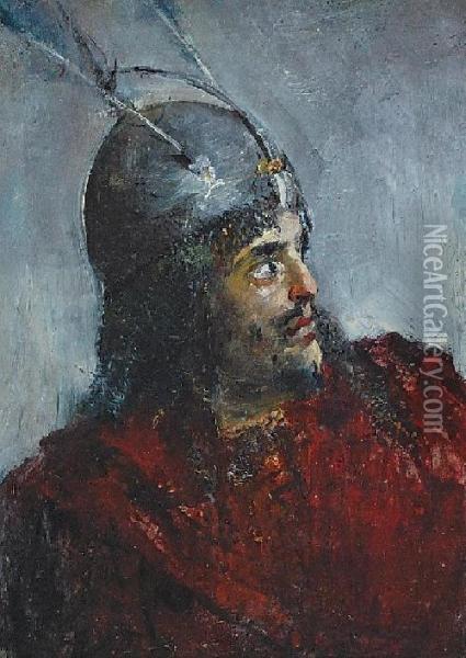 Rycerz Legendarny Oil Painting - Stanislaw Batowski-Kaczor