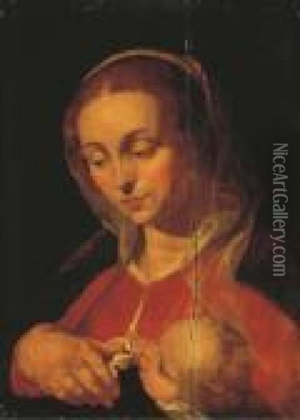 The Virgin And Child Oil Painting - Abraham Bloemaert