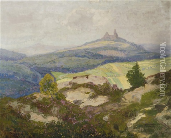 View Of Trosky Oil Painting - Gustav Macoun
