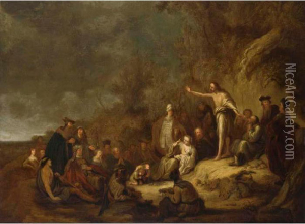 St John The Baptist Preaching To The Multitude (luke 3:1-17) Oil Painting - Jacob Willemsz de Wet the Elder