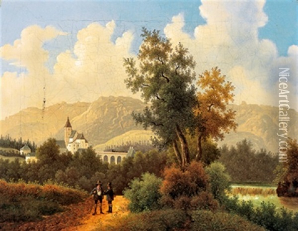 Eine Landschaft In Niederosterreich Oil Painting - Josef Jonas