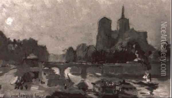 View Of Notre Dame Oil Painting - Colin Campbell Cooper