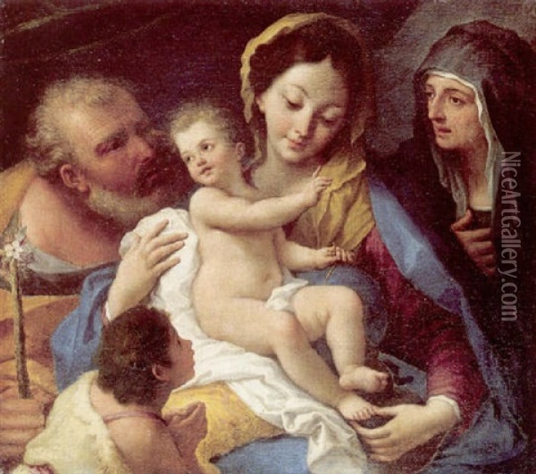 The Holy Family With The Infant Saint John The Baptist And Saint Anne Oil Painting - Paolo de Matteis