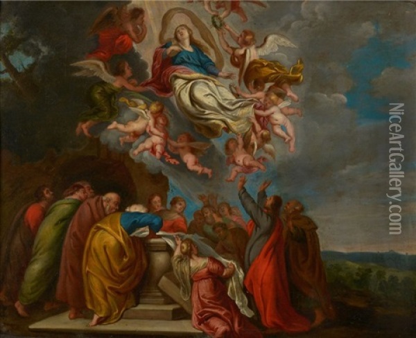 L'ascension De La Vierge Oil Painting - Theodor Van Thulden