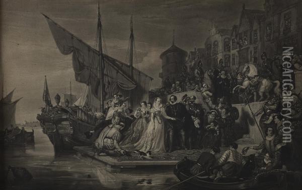 Mary Queen Of Scots At Leith Oil Painting - Sir William Allan