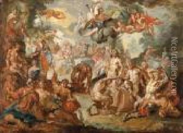 The Wedding Of Peleus And Thetis Oil Painting - Joachim Wtewael (Uytewael)