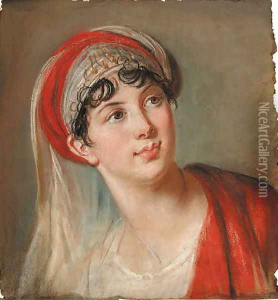 Portrait of Giuseppina Grassini, bust length, in the role of Zaira Oil Painting - Elisabeth Vigee-Lebrun