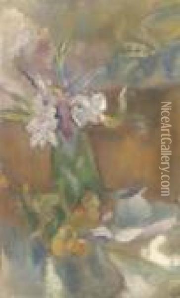 Le Vase De Fleurs Oil Painting - Jules Pascin