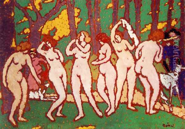 Park with Nudes 1910 Oil Painting - Jozsef Rippl-Ronai