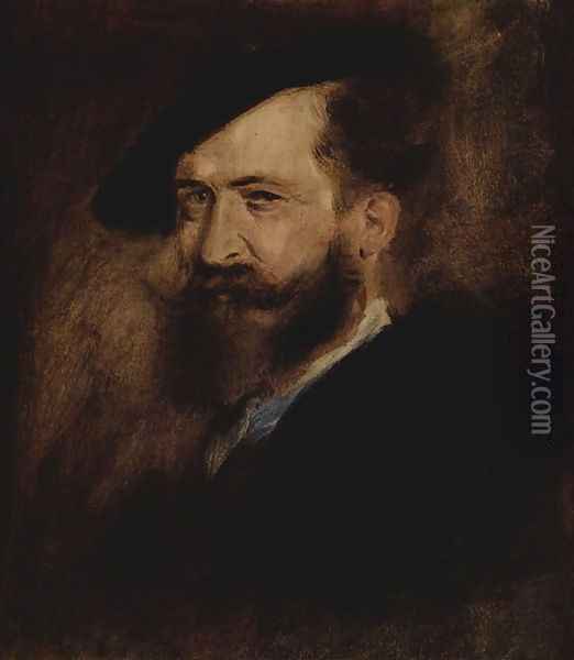 Porträt des Wilhelm Busch (Portrait of Wilhelm Busch) Oil Painting - Franz von Lenbach