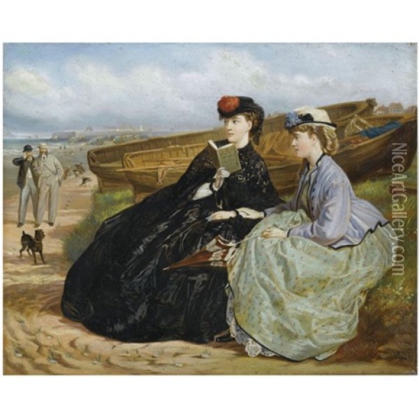 A Seaside Romance Oil Painting - Charles Wynne Nicholls
