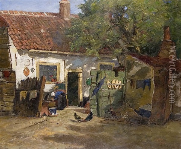Boerenwoning Oil Painting - Pieter Van Den Bergh