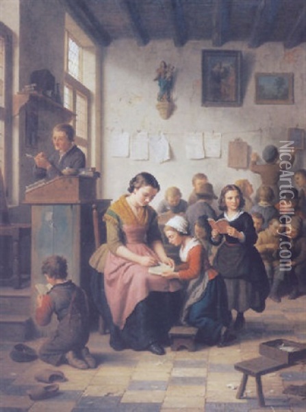 The Classroom Oil Painting - Basile De Loose
