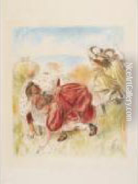 Les Enfants Jouant A La Balle Oil Painting - Pierre Auguste Renoir