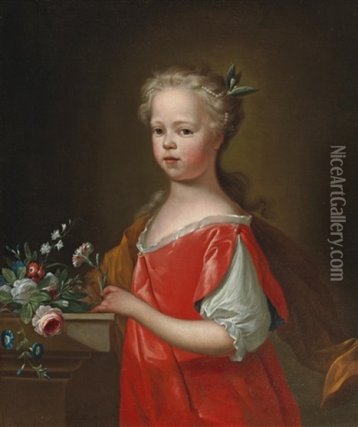 Portrait Of Lidia Cornelia Van Riel Oil Painting - Dionys van Nymegen
