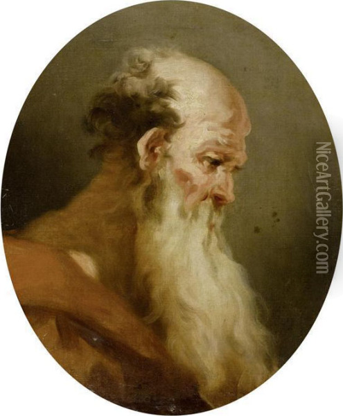 Portrait Of A Bearded Man ( Oil Painting - Giovanni Antonio Pellegrini