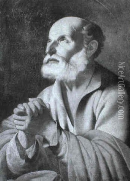 Bearded Male Saint At Prayer Oil Painting - Agostino Masucci