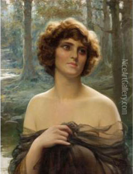 Portrait Of A Lady Oil Painting - Harold Piffard