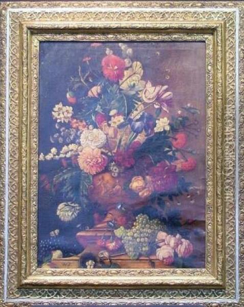 Floral Still Life
Initialed Oil Painting - Jan Van Huysum