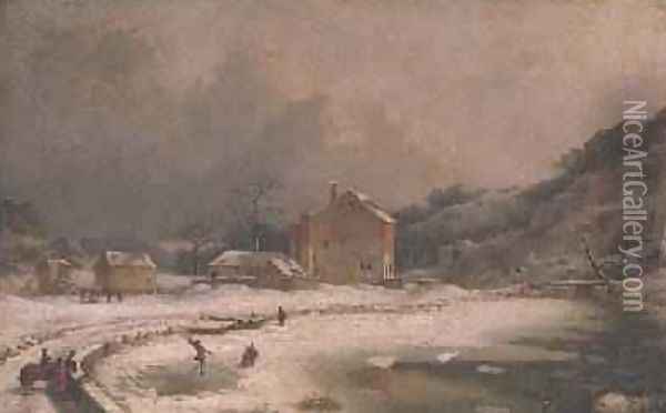 Winter Scene Oil Painting - William Malbon