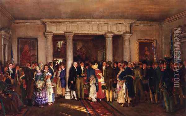 The Lafayette Reception Oil Painting - Edward Lamson Henry