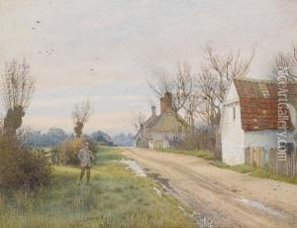 Hemingford Grey, Near St. Ives,huntingdonshire Oil Painting - William Fraser Garden