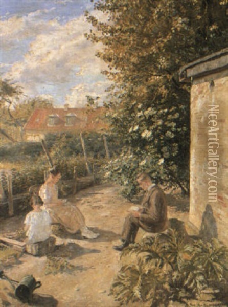 In The Garden Oil Painting - Robert Panitzsch